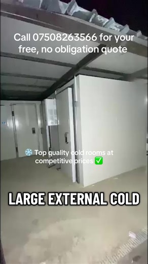 ❄️ Another large external cold room completed ✅ Bespoke design to suit any space and budget. Design • Supply • Install Get in touch for your FREE, no-obligation quote 📞📲 07508263566 #ColdRoom #ColdRoomInstallation #ExternalColdRoom #CommercialRefrigeration #FoodStorageSolutions #HospitalityEquipment #CateringEquipment #BespokeDesign #BusinessStorage #UKBusiness #viral