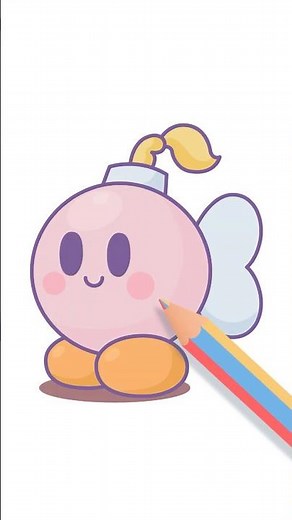 Drawing a Cute Bombette - Easy Tutorial ✏️ #art #shorts