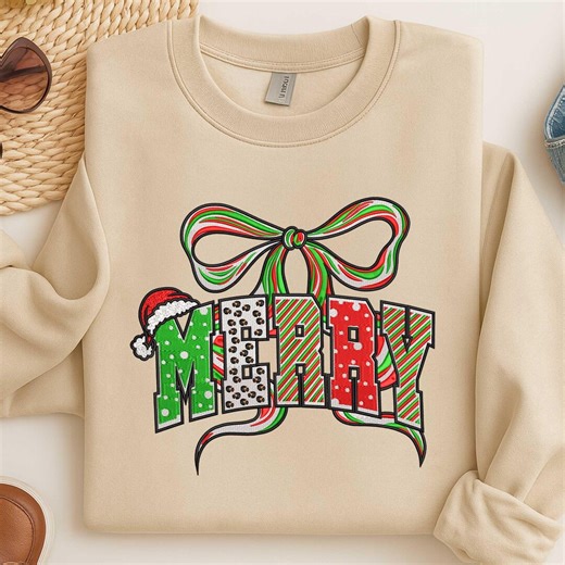 Merry Christmas Embroidery Design: Festive Holiday Pattern (digital Download) - Etsy