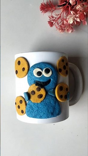 DIY Fun and Creative Clay Craft Ideas | Cookie Monster Clay | Clay Mug Decoration #shorts #viral#art