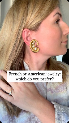 Vintage French vs. American Costume Jewelry: A Tale of Two Styles When it comes to vintage costume jewelry, French and American designers brought very different flavors to the table—each reflecting the culture and style of their time. French Elegance: Sophistication in the Details French costume jewelry, especially from the mid-20th century, is known for its refined craftsmanship and artistic flair. Parisian houses like Dior, Chanel, and Givenchy worked with master artisans such as Gripoix and M