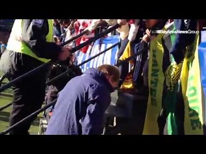 U.S. Coach Jurgen Klinmann meets fans after public practice Monday at Candlestick Park. #usmnt