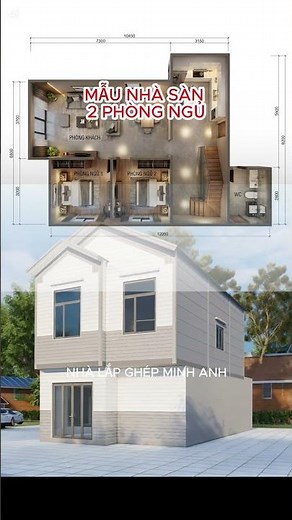 Mẫu Nhà Sàn Panel Lắp Ghép 2 Phòng Ngủ | Thiết Kế Đẹp Và Tiện Nghi