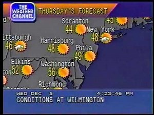 The Weather Channel local forecast (1990)