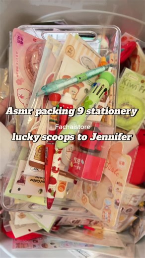 Asmr packing mystery stationery scoops to Jennifer #asmr#packing#packingorders #stationery#smallbusiness