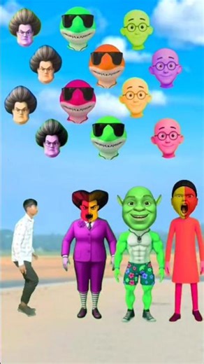 🥰Dancing cute baby scary teacher 3D, patalu dance fish dance & me correct head matching #shorts