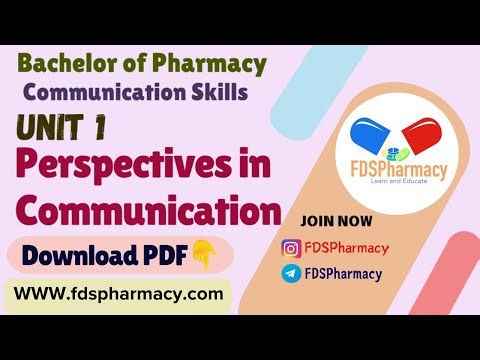 Unit 1.3 Perspectives in Communication Notes | Communication skills Notes B.Pharma 1st semester