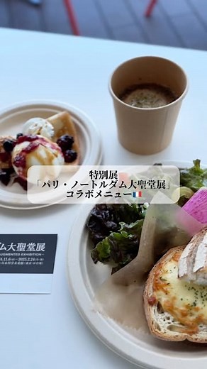 日本科学未来館【公式】, Miraikan on Instagram: "【特別展コラボメニュー情報🇫🇷🙌／】 未来館7階 新レストラン「CAFETERIA BLUE」では、特別展「パリ・ノートルダム大聖堂展」の期間中、フランスにちなんだ特別メニュー3種類をご用意しています🍽 ■オニオングラタンスープ ■クロックムッシュ ■キャラメル＆ベリークレープ 特別展チケットご提示で5％OFF！ ※キャッシュレス決済のみ対応。 見晴らしの良い空間で、ぜひお楽しみください🍴 ＝＝開催概要＝＝ 名 称：特別展「パリ・ノートルダム大聖堂展 タブレットを手に巡る時空の旅」 会 期：2024年11月6日(水)～2025年2月24日(月・休) 休館日：火曜日(ただし2月11日は開館)、年末年始(12月28日～1月1日) 料 金：大人［19歳以上］ 1,800円 18歳以下［中学生以上］ 800円 小学生 500円 ※未就学児は無料 主 催：日本科学未来館、パリ・ノートルダム大聖堂展 製作委員会 ＝＝＝＝＝＝＝＝＝＝ 特別展に関する詳細は、@miraikan よりHPをご覧ください。 ーーーーーーー