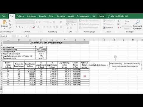 Optimale Bestellmenge mit Excel berechnen