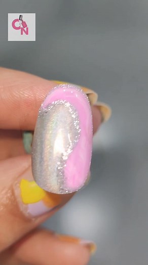 Trying this beautiful holographic silver paint for a cute marble nails art #nailart #holosexual #holographicnails | Crazy Nailzz - The Nail Art Studio
