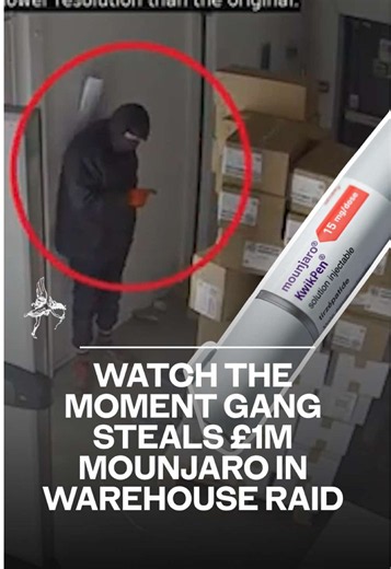 Three burglars have been jailed for five years and three months after stealing nearly £1m worth of the weight-loss drug Mounjaro from a site in St Albans. #WeightLossInjection #Mounjaro #UKCrime #CCTV #Raid