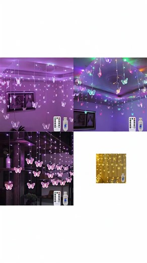 Butterfly Design String Light, 96 Leds USB Charging, Remote Control Included, Perfect for Home Parties Weddings, Decorative Lighting #solarlights #rechargeablelights #christmasgarland #sweethomedecor #mirrorwithlights #smartchristmaslights #holidaydeco #partyhomedecor #ledroomdecor #gardenlightsholidaynights