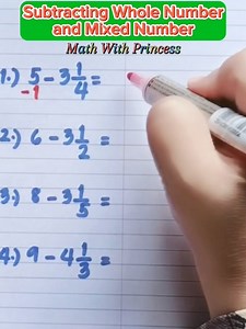 Subtracting Whole Number and Mixed Number #math #mathwithprincess #mathviralvideo #mathviral #mathtutor #mathematics #mathisfun #reels#reelsfb #reelsfypシ2024 #fypviralシ #fypシ゚ | Math with Princess