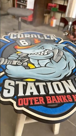 Corolla Fire Department wood Signage by Cornbread Custom Signs #woodart #woodscraft #woodworking