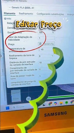 Aprenda a ver o custo de Filamento no Bambu Studio
