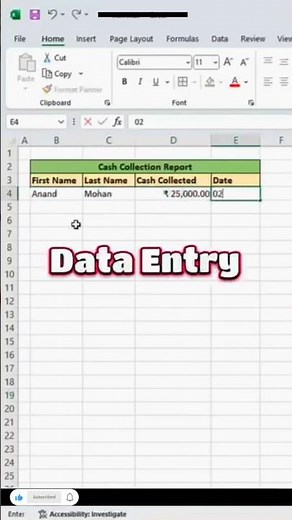 Data Entry Shortcut Key's In Ms Excel 👌✅💯/#realshahnawaj #excel #microsoftoffice #exceltips