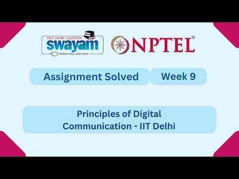Principles of Digital Communication Week 9 | NPTEL ANSWERS 2026 #nptel2026 #myswayam #nptel