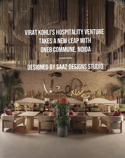 GoodHomes Magazine on Instagram: "Virat Kohli’s hospitality venture takes a new leap with One8 Commune, Noida @one8.commune in Noida, designed by Sanjana Singh of Saaz Designs Studio, redefines hospitality with a layered mix of bohemian elements, natural textures and a distinctly global vibe. Think macramé chandeliers, rugged stone walls, earthy tones and Virat Kohli’s signature touch — all coming together to create a space that feels both grounded and elevated. Click the link in bio to know mor