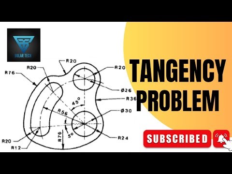 Tangency problem - engineering drawing || technical drawing
