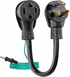 Certified Appliance Accessories 3-Prong to 4-Prong Dryer Plug Adapter, Convert 4 Prong Dryer Plug to 3 Prong Wall Outlet with Ground Wire 30A, 250V, 10AWG, 1.5-feet