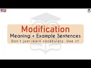 Modification Meaning : Definition of Modification
