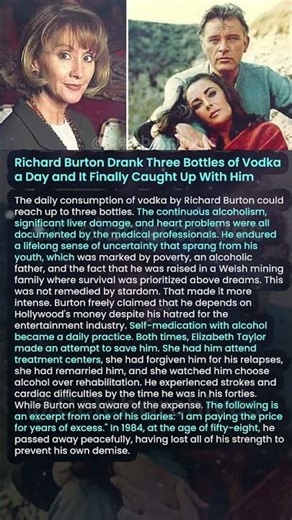 Richard Burton Drank Three Bottles of Vodka a Day and It Finally Caught Up With Him #shorts