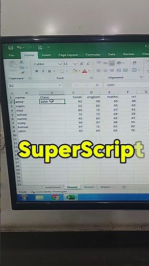 excel me superscript kaise kare | superscript in excel shortcut #excel #trending #computerking