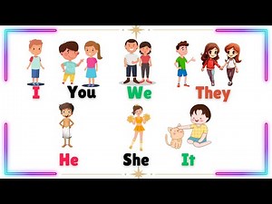 I, you, we, they, he, she, it | Subject pronouns for kids | English Grammar | pictures and sentences