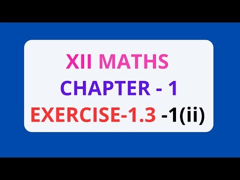 12th Maths Chapter 1 - Exercise 1.3 - 1(ii)