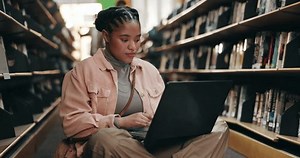 College Student Thinking Laptop Campus Library Stock Footage Video (100% Royalty-free) 3613219183 | Shutterstock