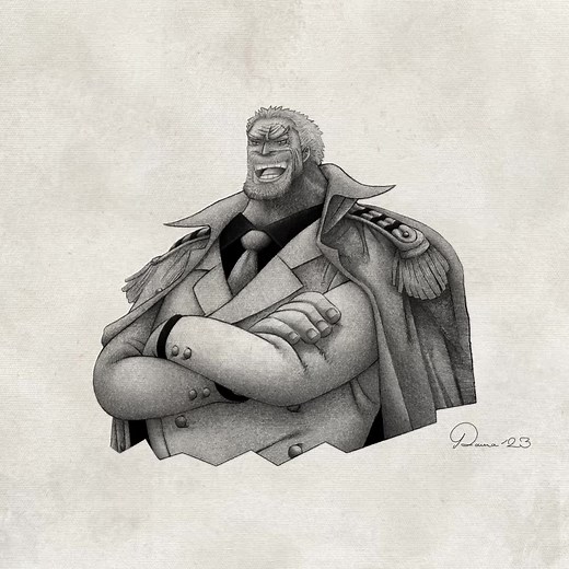 Drawing Monkey D. Garp from One Piece