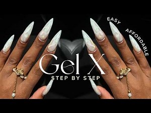 Elegant & Simple Gel X Nails at Home | EASY Marble Nails | gel x nails tutorial