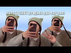 CUTE & EASY Crochet Cat Ear Hat/Beanie Tutorial! I Free Pattern I DIY