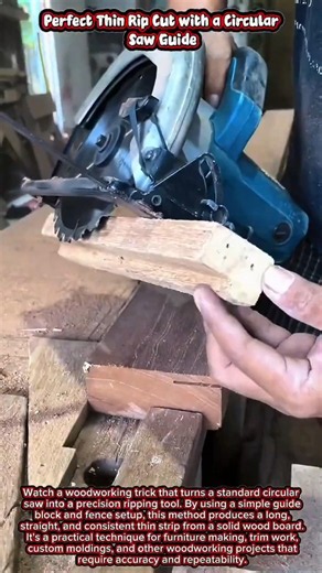 Perfect Thin Rip Cut with a Circular Saw Guide #woodworking
