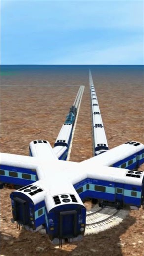 Extreme Dangerous Railway Drift On Bumpy Railroad 😵 BeamNG Train simulator 3D #shorts