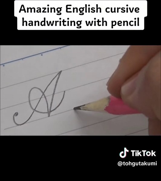 Amazing English Cursive Handwriting with Pencil