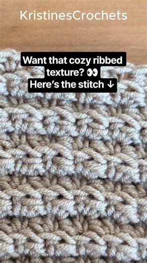 Crochet ribbed scarf stitch. #crochet 🧶
