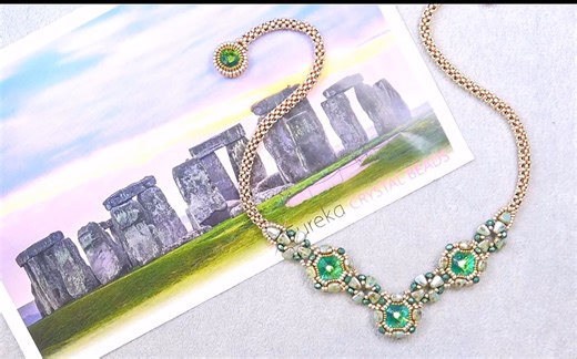 【串珠教程】立石项链，带简易字幕- bronzepony