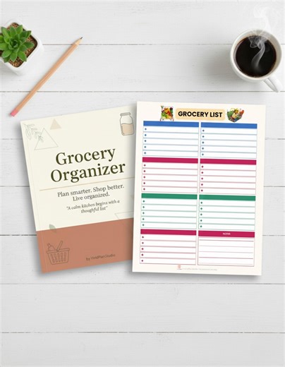 Grocery List Printable | Weekly Meal Planner and Grocery Budget Tracker, Pantry and Fridge Inventory, Food List Template PDF - Etsy
