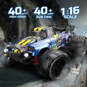 Mydova RC Cars for Adults Fast 40 KM 1:16 Waterproof Off-Road RC Truck 4WD All Terrain High-Speed Remote Control Car Toy Gifts for Kids Boys,With 2 Batteries