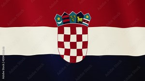 Croatia flag waving animation. Full Screen. Symbol of the country. Stock Video