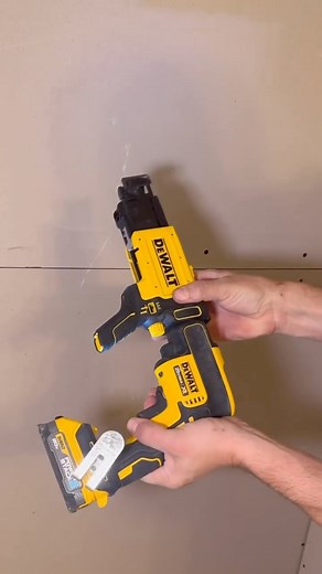 DEWALT CANADA🇨🇦 on Instagram: "The DCF6202 Collated Drywall Screw Gun Attachment connects to the DCF620 Screw Gun to enable tool usage with flexible-strip collated drywall screws. The attachment features tool-free screw length, fine-depth adjustments, and tool-free spring removal for easy cleaning. The attachment’s 360° rotation capability and slim nose with removable shoe allow easy access into tight corners. #powertools #DEWALT #Cordless #drywall 📸: @builtwithtools L’ac
