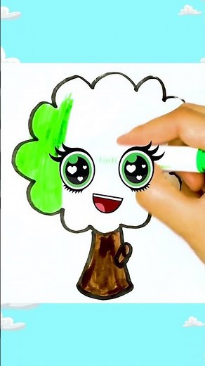 Dibujo lindo de una ARBOLES 🌳 #comodibujar #dibujosfaciles #cómodibujar #dibujoslindos