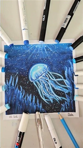 One Color Challenge in BLUE 💙🩵 #onecolorchallenge #drawing #blue