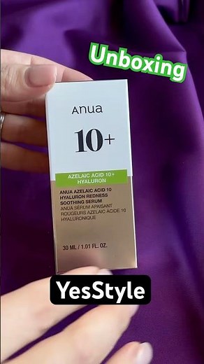 Unboxing Anua Azelaic Acid 10 Hyaluron Redness Soothing Serum @yesstyle #anua #skincare #yesstyle