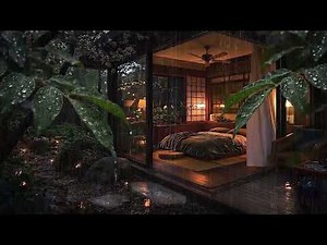 Forest Garden Rain All Night 🌲 | Deep Sleep with Heavy Rain Sounds