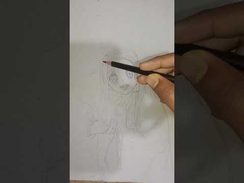 Beautiful Anime Girl Drawing | Hand Drawn Anime Art Process | Pencil & Color Sketch