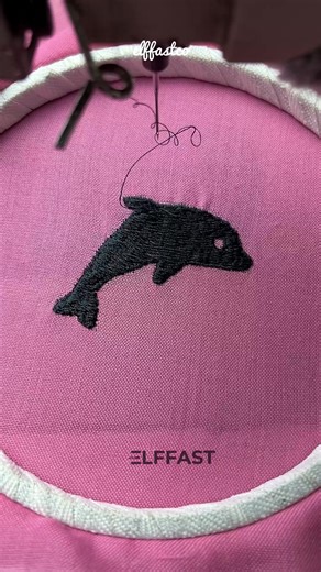 Embroidery Magic: Swimming Dolphin Stitch Art