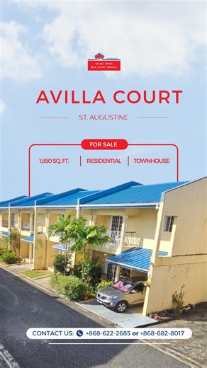 Stuart Spiers Real Estate Services on Instagram: "📍 Situated on Smart Street, St. Augustine, this townhouse is located within easy reach of the UWI, Mt Hope Hospital and HWLS. A quiet gated compound with mainly mature owners, you’ll enjoy the security of a small, gated compound, with four buildings of four townhouses each. 💲 FOR SALE: TT$1,950,000 - Avilla Court, St. Augustine - ⬇️⬇️⬇️ - 3 bedroom - 2.5 bedroom - 1 covered parking spot (shared parking available) - Fully air conditioned - Back 