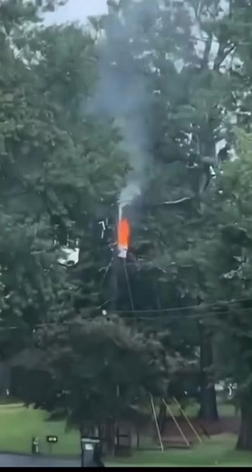 Electric Arc Explosion: High Voltage Line Fire